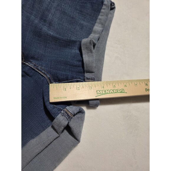 Levis Mid Length Shorts Womens 32 Medium Wash Denim Distressed Cuffed - Picture 9 of 9
